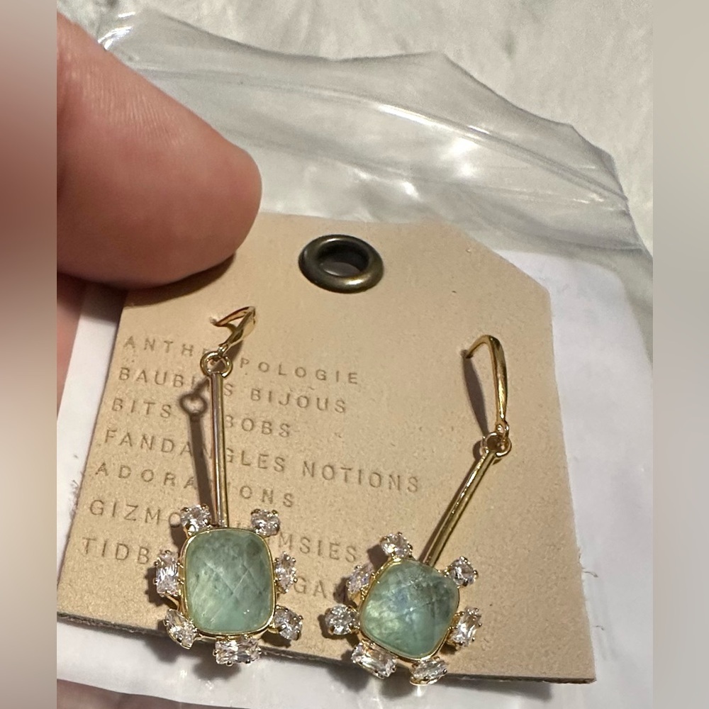 Anthropologie Botanical Gold Drop Earrings NWT - Picture 7 of 11